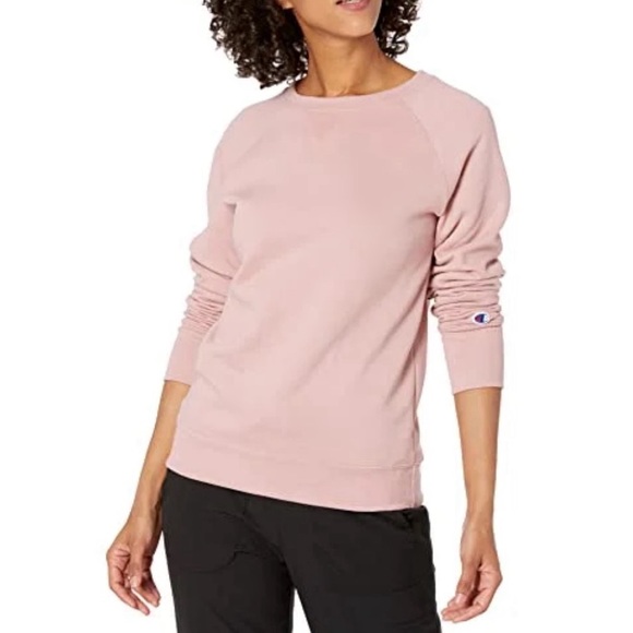 Champion Tops - Champion Crew Neck Sweatshirt Blush Pink Size Large